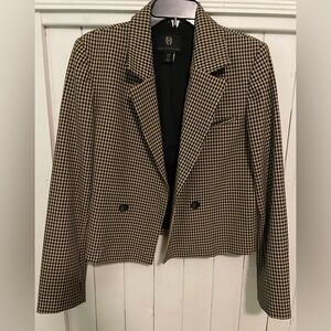 Medium House of Harlow Black & Gold Houndstooth Dress Blazer women’s medium